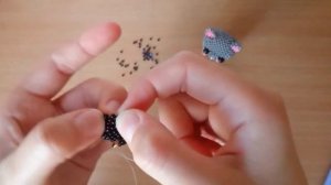 Амигуруми из бисера. Котёнок амигуруми часть 5.Бисер