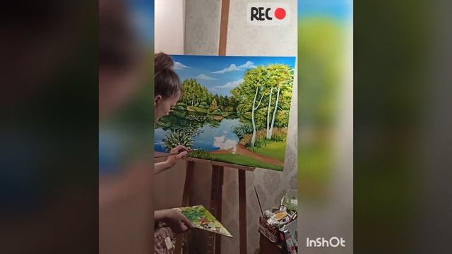 ?✨?Нежная природа ????Картина маслом? на холсте ??? Размер картины (80см на 60см) ??