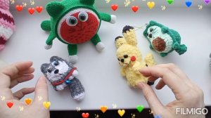 Брелки и котяка Арбузяка крючком
