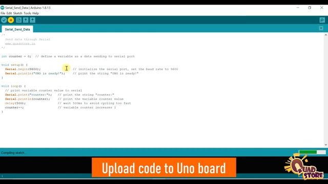Sending data through serial port in Arduino IDE смотреть онлайн