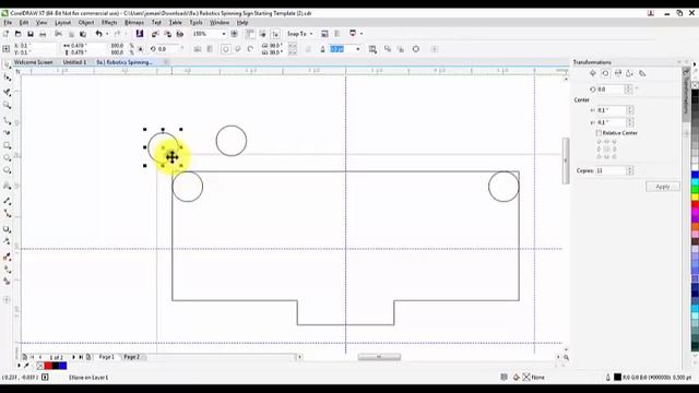CorelDraw: Make a Spinning Sign on the Laser Cutter