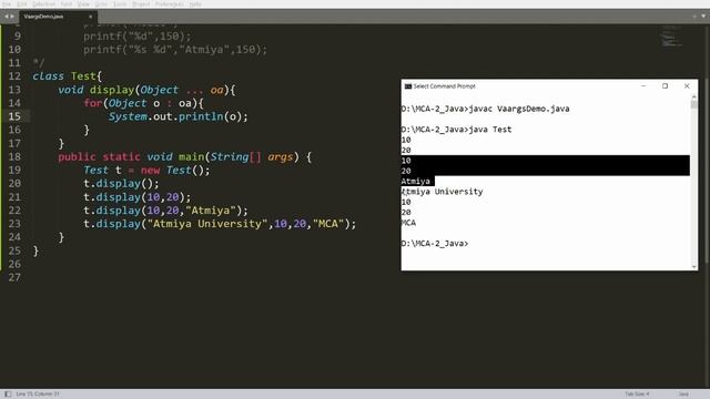 Varargs in Java - Variable no of arguments (Passing N arguments in function and sorting the same)