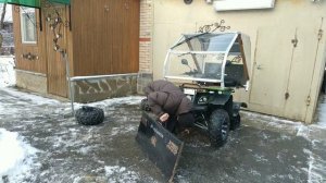 Электроквадроцикл Дачник ЕМ-015 зимой! Трактор своими руками!!!