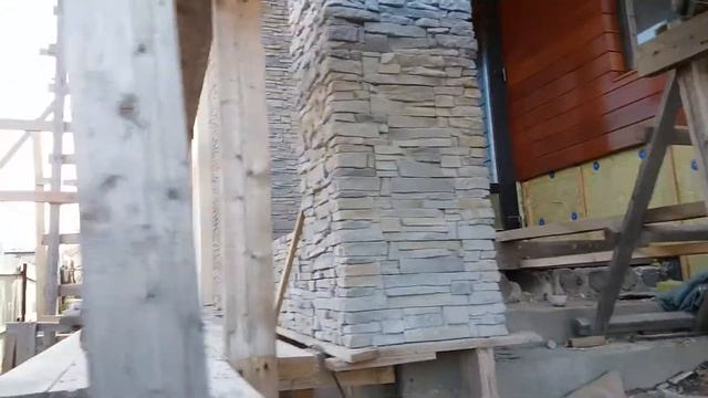 Заканчиваются фасадные работы, планкен, камень, штукатурка смотреть онлайн