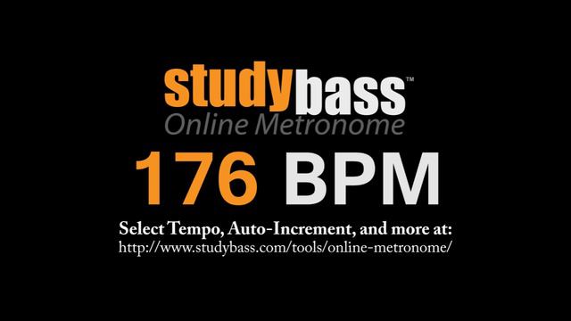176 BPM Online Metronome (3 min) | StudyBass смотреть онлайн