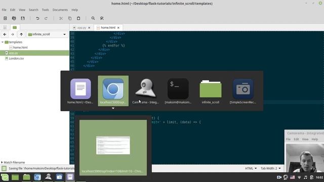 Python Flask Crash Course: episode 3 - JQuery infinite scroll page