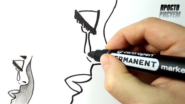 Как нарисовать ГРУСТНУЮ ДЕВУШКУ просто, Рисунки людей, Просто рисуем смотреть онлайн