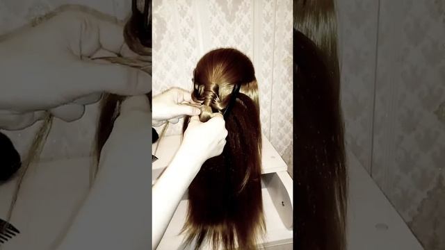 Лёгкая,красивая и необычная прическа | прическа в школу |изысканный хвост