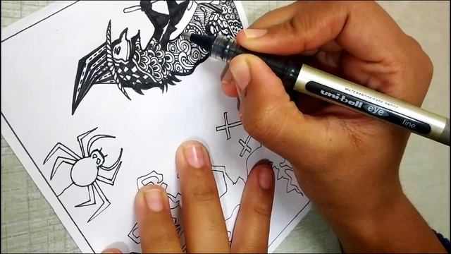 Halloween Edition Part-2 ||Zentangle Art Halloween|| Happy Halloween #howtodraw #stepbysteptutorial