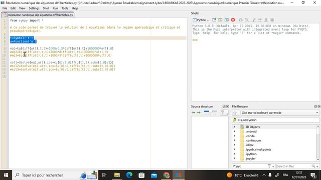 Résolution d'une équation différentielle linéaire d'ordre 2 - Python & Physique & Chimie - CPGE смотреть онлайн