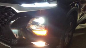Уникальная модернизация фар на билед линзы в Hyundai Santa Fe 2020