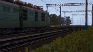 Сборник поездов на ст. Серёжа.  Новая карта ЖД Minecraft