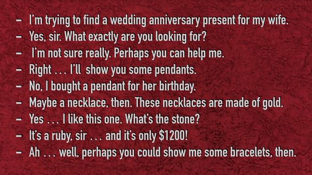 Диалог на английском 48, В ювелирном магазине, учим английский язык по диалогам