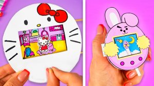 Тамагочи своими руками из бумаги или мини дом для Hello Kitty