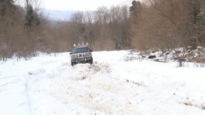 Мокрый снег, пробиваемся в гору после снегопада, Форд Эксплорер 1993