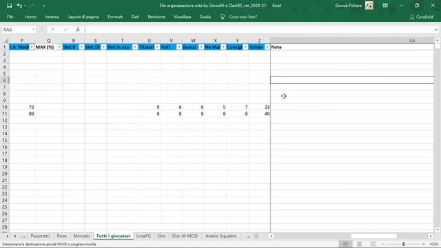 Altri fogli del file organizzazione asta by Giosu96 & Clark82 смотреть онлайн