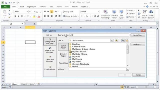 Excel Shortcuts - Insert Hyperlink