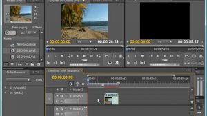 Добавление клипов в монтажную область в Adobe Premiere CS4 (14/39)