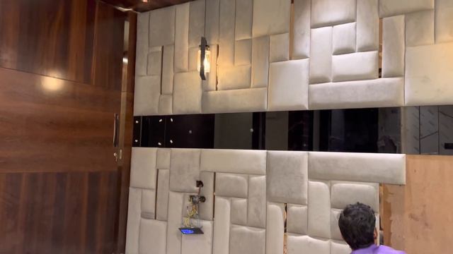 Bed Head Quilting on wall! Wall panel! Wall Decor! Gurgaon Site! Interior Work смотреть онлайн
