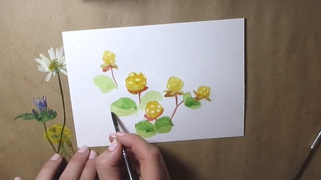 Рисуем Ягоду Морошку акварелью. Для начинающих смотреть онлайн