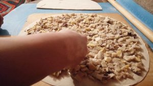 Пирог из картошки и сушеного мяса. Табасаранский чуду. Кулинария.