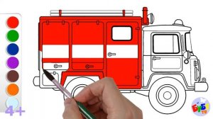 Раскраска ГАЗик Гоша. Пожарная машина (ГАЗ-66). Coloring book. Fire truck. Special car.