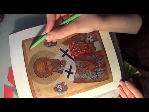 Как написать икону Святителя Николая. Надписи.