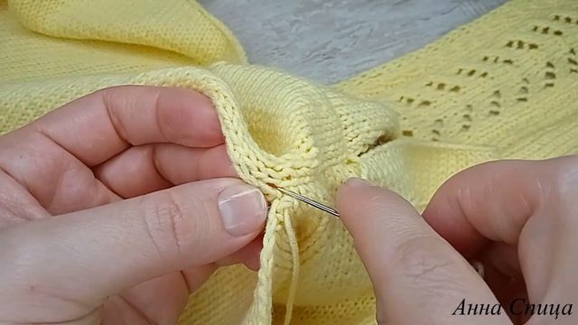 Как пришить рукава. Как вшить рукав в прямую пройму. Мастер класс. МК. Вязание для начинающих. смотреть онлайн