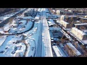 Строительство дублера Кутузовского проспекта в сторону "Славянского бульвара". 20.12.2022