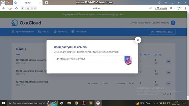 Туториал как создать свою ссылку для файлов через oxy.cloud