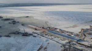 Надвинули на 23 опору. Строительство моста через Волгу Тольятти. Надвижка моста