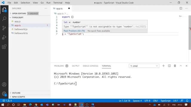 TypeScript Tutorial | Advantage of Data Type : Static Type Checking