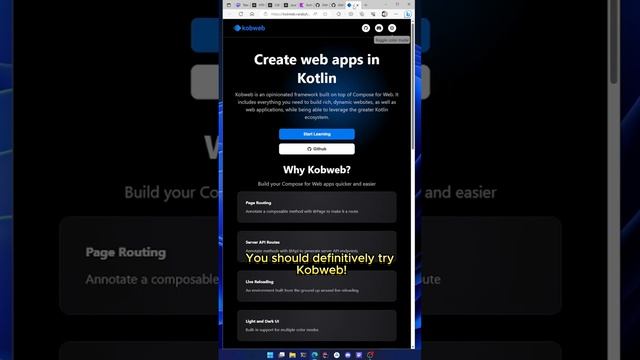 Kobweb in 1 minute | Ep. 0 | Intro| Compose for Web | Kotlin #kotlin #webdevelopment #developer