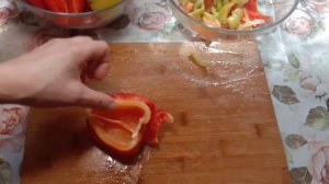 Лечо из перца и помидор. Готовь больше всё съедят.