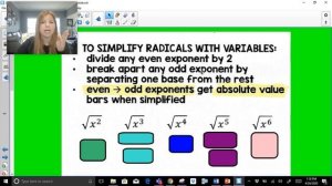 Algebra 1 - Simplifying Radical Expressions