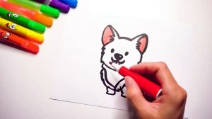 Как нарисовать собаку КОРГИ. How to draw CORGI dog. Рисунок КОРГИ поэтапно.