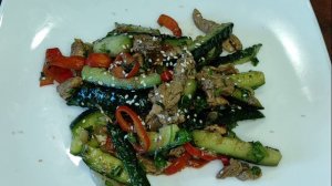 Мясо с огурцами