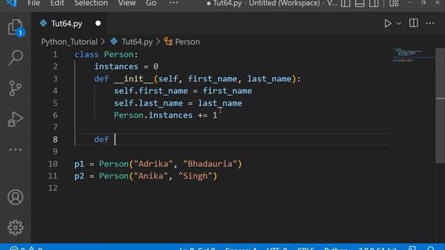 Python Tutorial #tutorial 64|| OOPs in Python || Class Methods