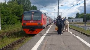 Прибытие электропоезда ЭД4М-0268 на конечную станцию Электрогорск,с сообщением Москва-Электрогорск.