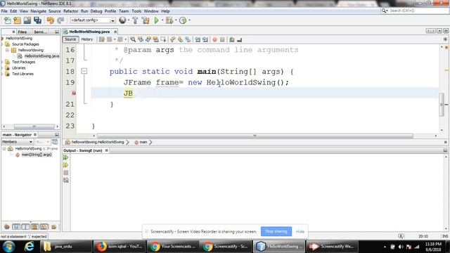 JAVA Swing Hello World Example Urdu Hindi смотреть онлайн