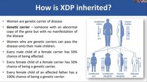 X-Linked Dystonia-Parkinsonism Webinar Series #1 Understanding the Disease and Genetic Screening