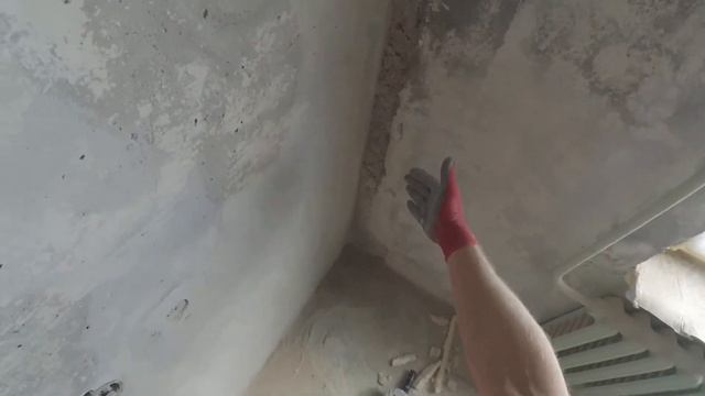 Зачистка (демонтаж) выпирающих элементов бетона в стене. Алмазная чашка и Алмазный диск. смотреть онлайн