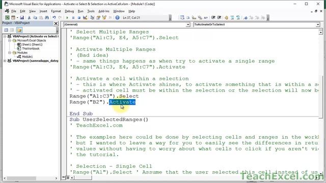 Excel VBA Activate vs Select vs Selection vs ActiveCell смотреть онлайн