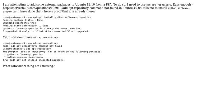 DevOps & SysAdmins: Ubuntu 12.10, can't seem to get add-apt-repository смотреть онлайн