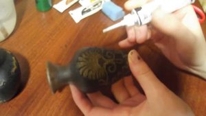 Декор вазы салфеткой и блестками / декупаж / decor vases