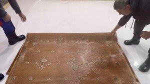 Стирка ковра ручной работы из шерсти + вискоза