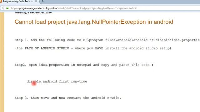 Cannot load project  java.lang.NullPointerException Android Studio SOLUTION 100 work