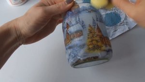 Делаем зимний подсвечник из банки мастер класс/новогодний декор своими руками