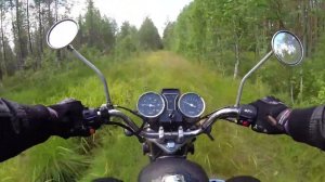 Мопед Альфа выбираюсь из болота. Мопед Альфа эндуро. a trip to the lake, wilderness in Russia