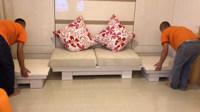 Hillion Studio474sqft Hidden Wall Bed+HiddenDining&StudyTable+Sofa SpaceSaving w BigOpenArea. смотреть онлайн